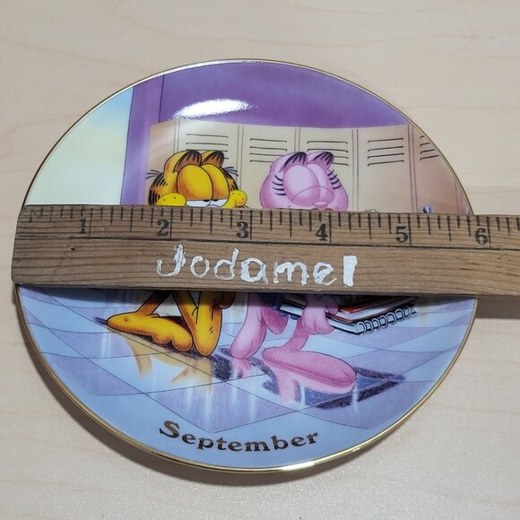 Garfield Calendar September Plate Jim Davis Plate No A 1444 Danbury Mint - Picture 8 of 14
